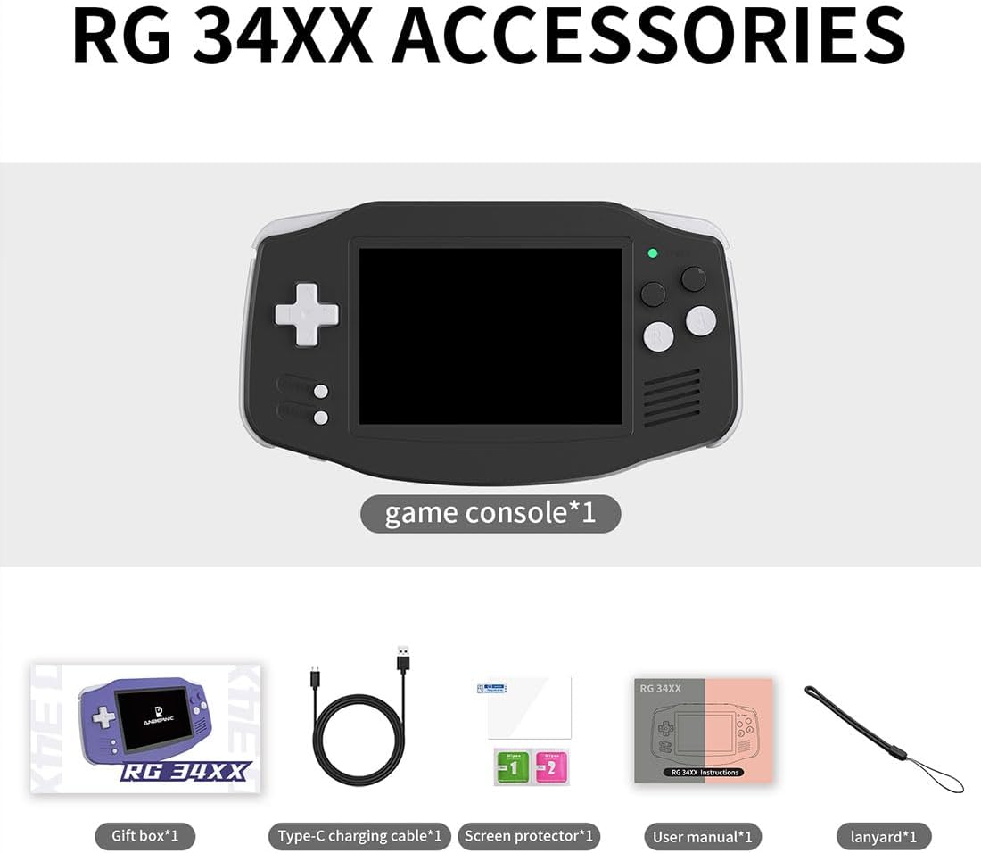 ANBERNIC RG 34XX Handheld Konsole – 5000+ Spiele, Wi-Fi Multiplayer