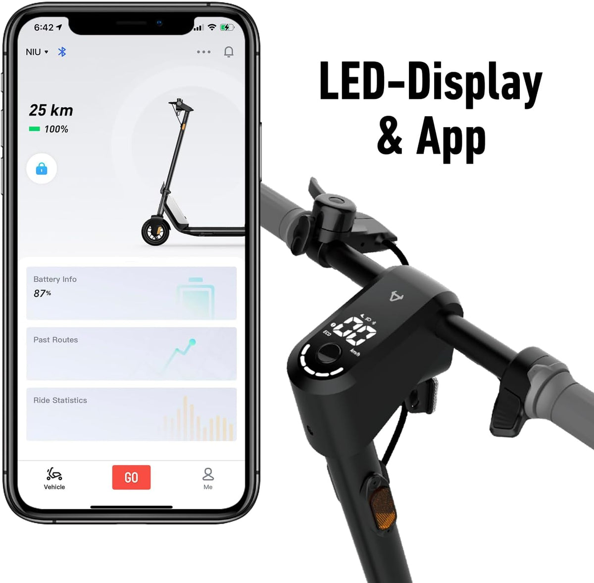 NIU KQi1 Pro E-Scooter – Faltbar, 25 km Reichweite