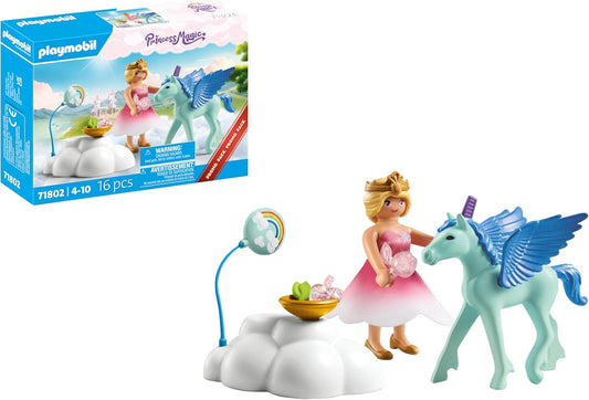 PLAYMOBIL Prinzessin und geflügeltes Fohlen – Magisches Spielen