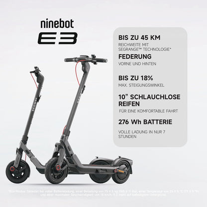 Segway-Ninebot E3 E-Scooter – 45 km Reichweite