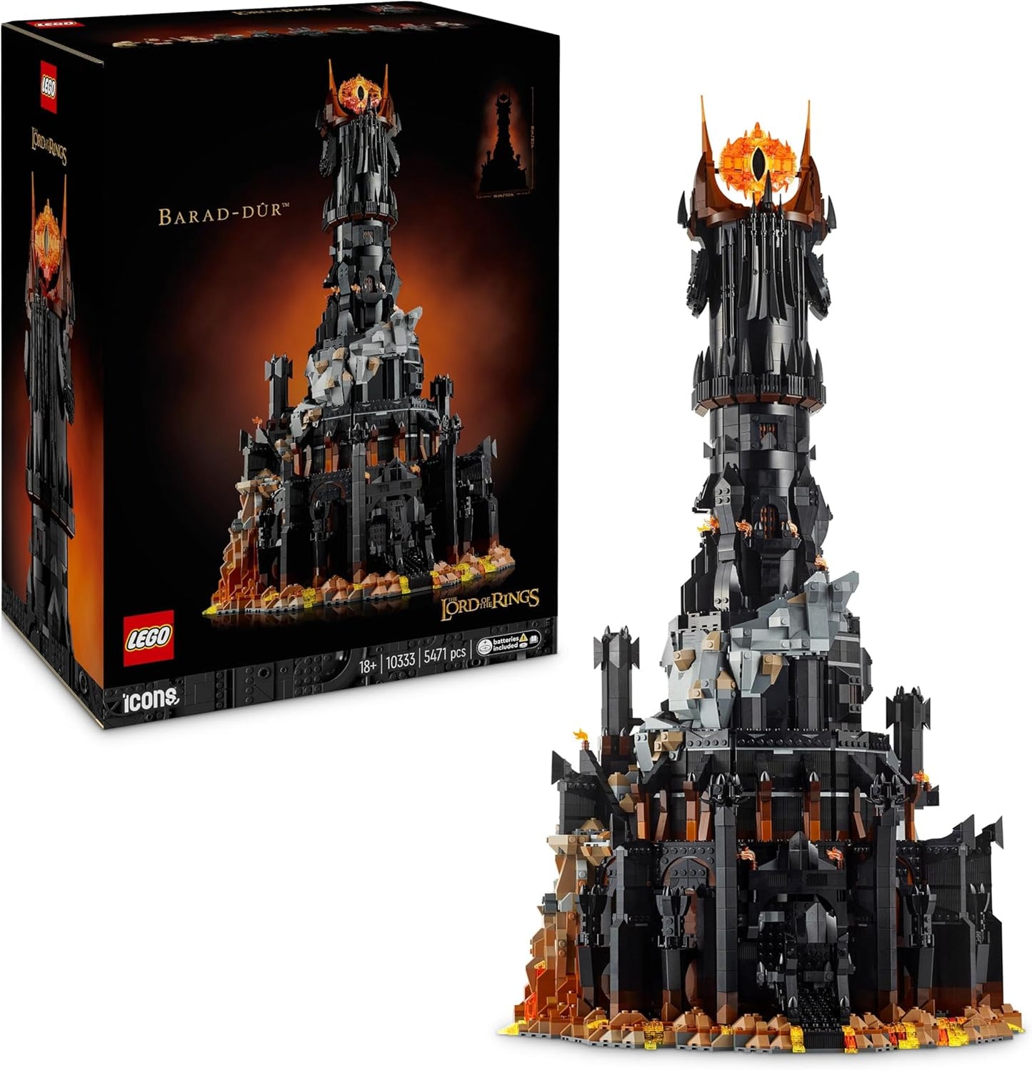 LEGO Icons Barad-dûr – Detailgetreues Bauset für Erwachsene