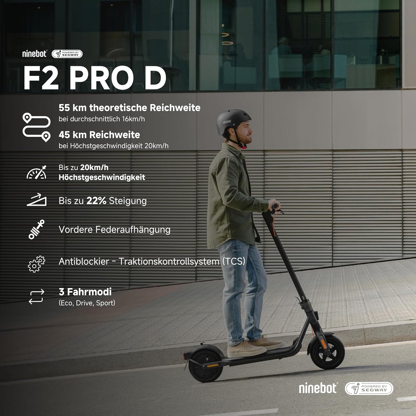 Segway-Ninebot F2 Pro D E-Scooter – Ideal für Stadtfahrten