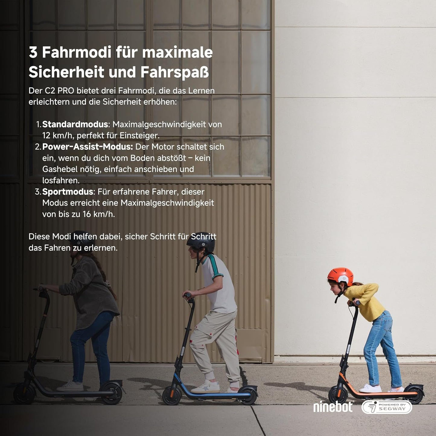 Segway-Ninebot C2 Pro E KickScooter – 3 Fahrmodi für Kinder