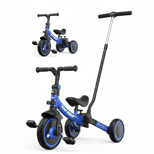 besrey 7 in 1 Kleinkind-Dreirad – faltbar, höhenverstellbar, Blau Geprüft