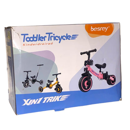 besrey 7 in 1 Kleinkind-Dreirad – faltbar, höhenverstellbar, Blau Geprüft