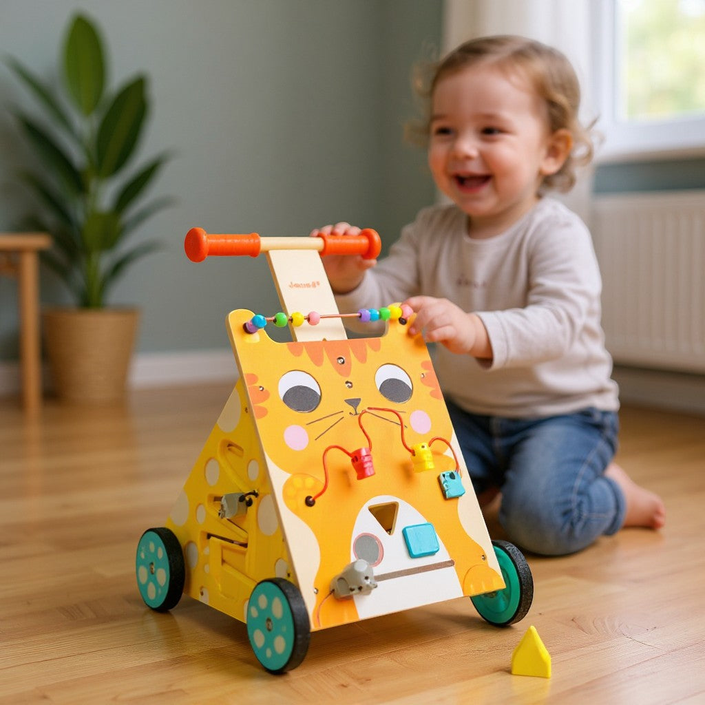 Janod Wooden Activity Baby Walker Cat – Leichter Einstieg ins Laufen!