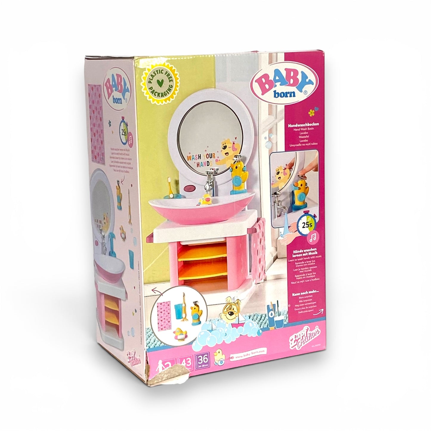BABY born Waschtisch – Interaktives Puppenzubehör mit Licht & Sound