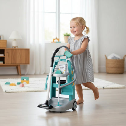 Smoby Putzwagen mit Zubehör ohne Staubsauger – Spiel-Reinigungsset ab 3 Jahren