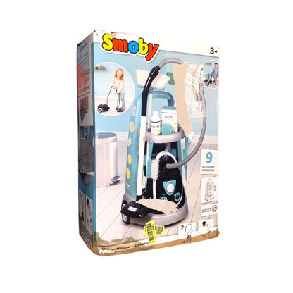Smoby Putzwagen mit Zubehör ohne Staubsauger – Spiel-Reinigungsset ab 3 Jahren