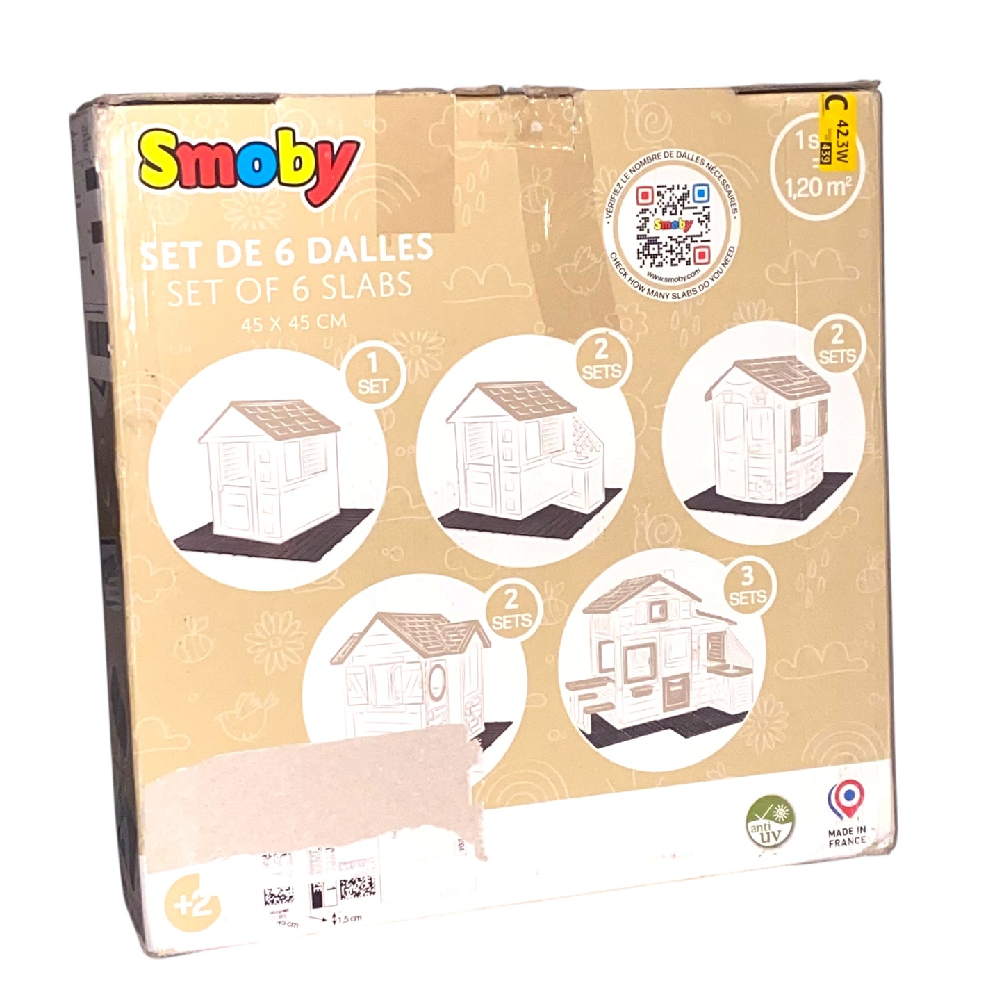 Smoby Bodenplatten-Set mit Klicksystem, 6 Stück – Spielplatz Boden Geprüft