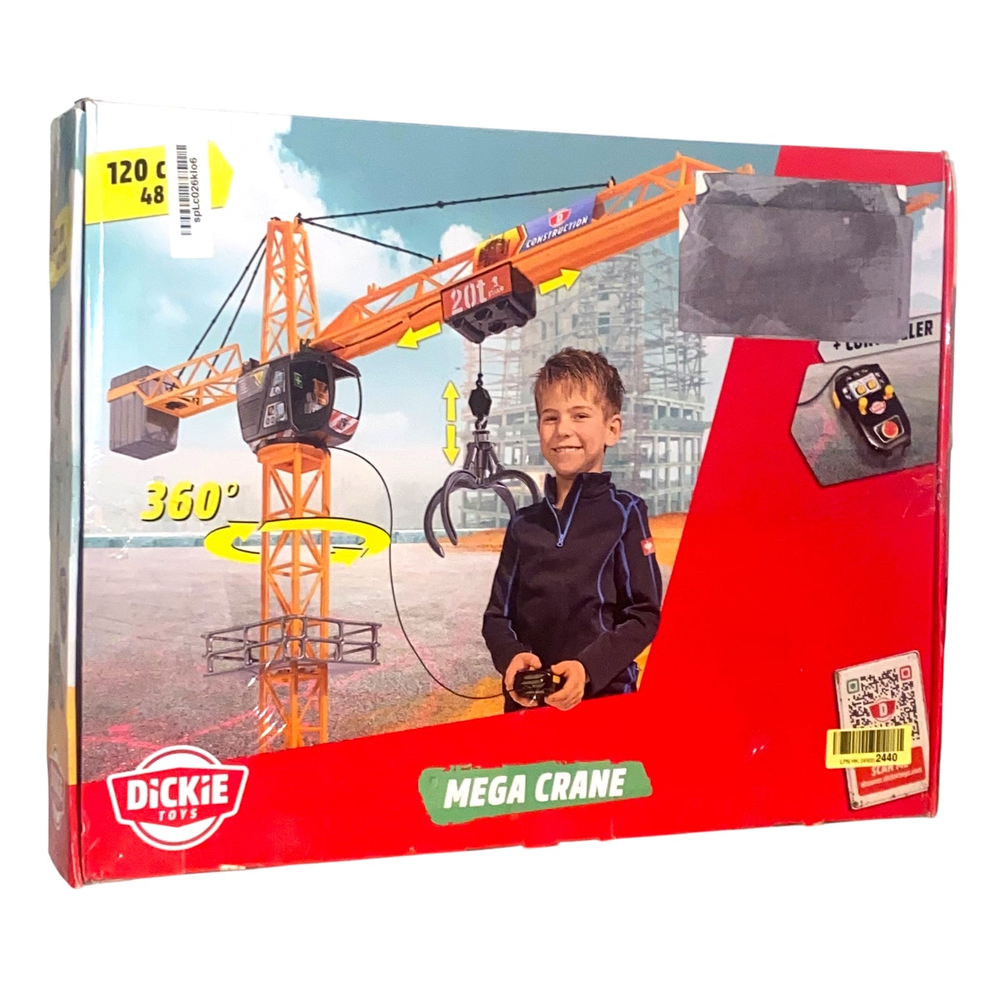 Dickie Toys Mega Crane Kran Spielzeug – 120 cm, Fernbedienung, 3-5 Jahre Geprüft