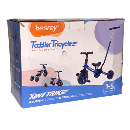 besrey 7 in 1 Kleinkind-Dreirad – faltbar, höhenverstellbar, Blau Geprüft