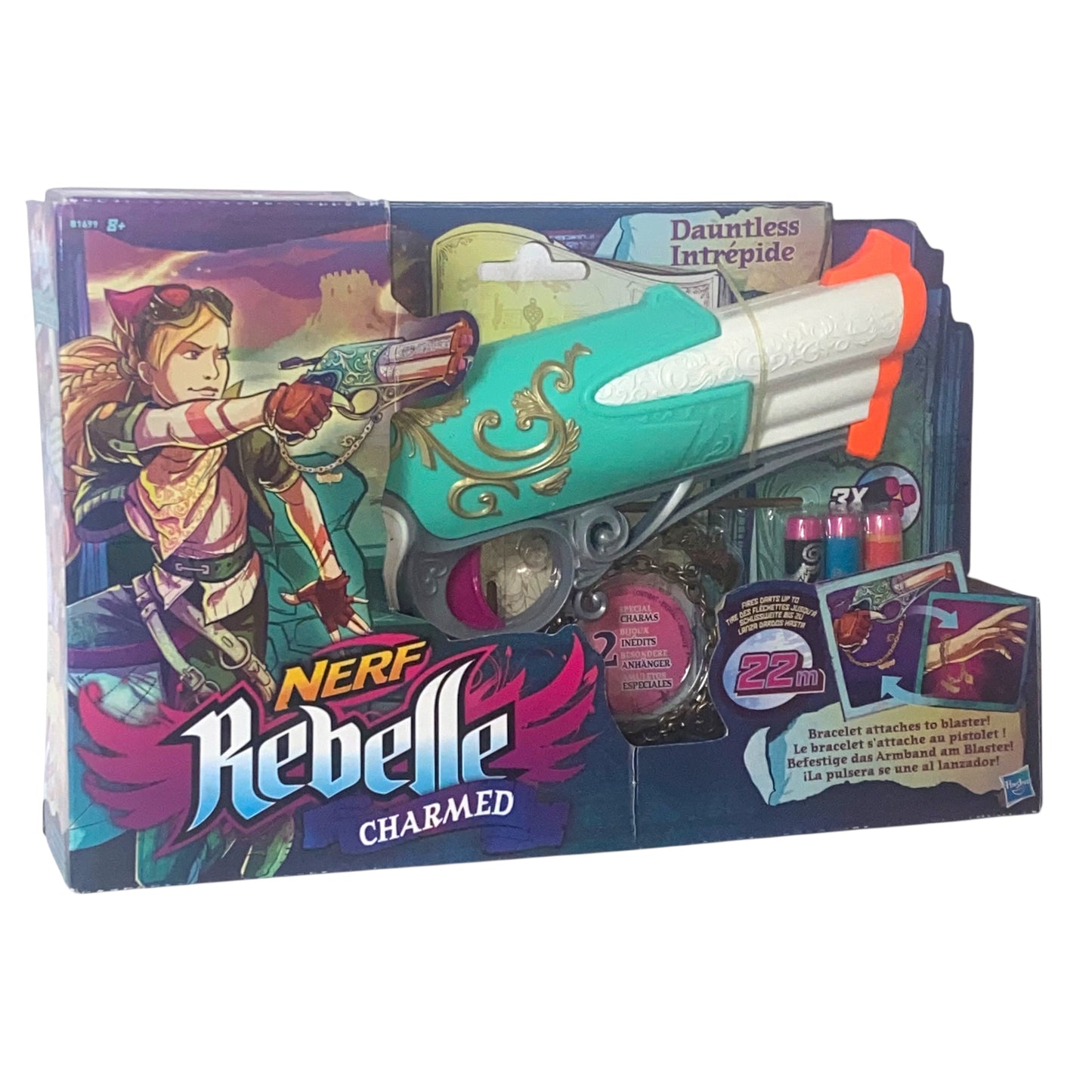 Nerf Rebelle Dauntless Blaster – Charmed Serie Pistole mit Darts & Anhänger