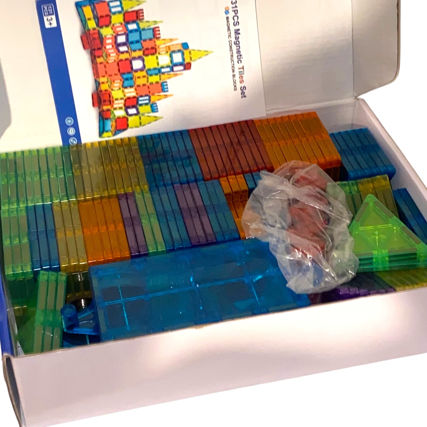 Magnetische Bauklötze Spielzeug 131 Stück mit 2 Autos, 3-8 Jahre Geprüft