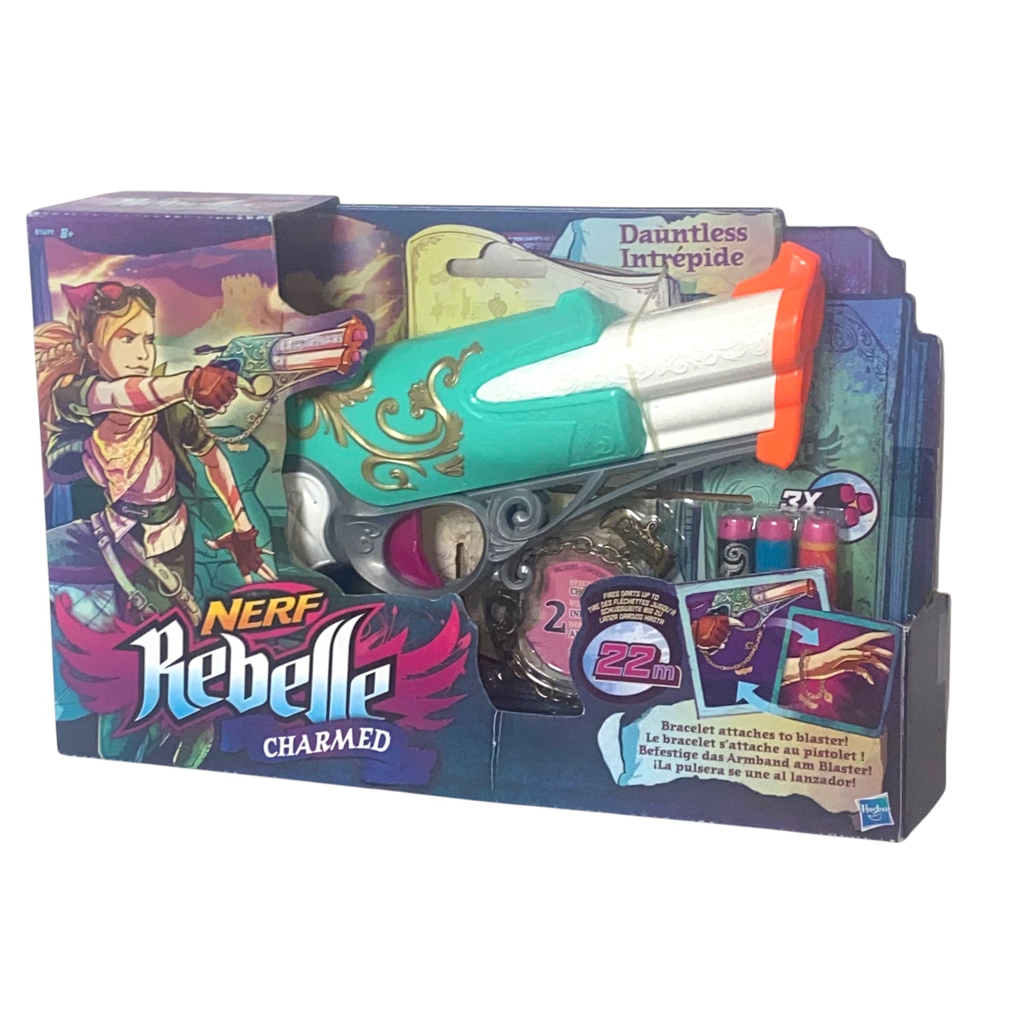 Nerf Rebelle Dauntless Blaster – Charmed Serie Pistole mit Darts & Anhänger