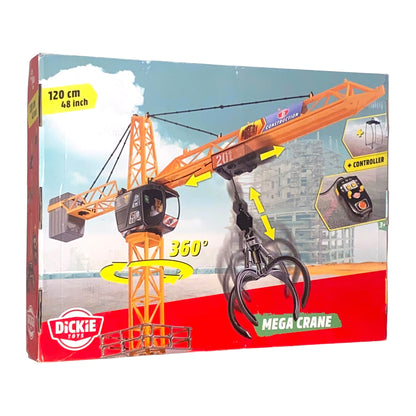 Dickie Toys Mega Crane Kran Spielzeug – 120 cm, Fernbedienung, 3-5 Jahre Geprüft